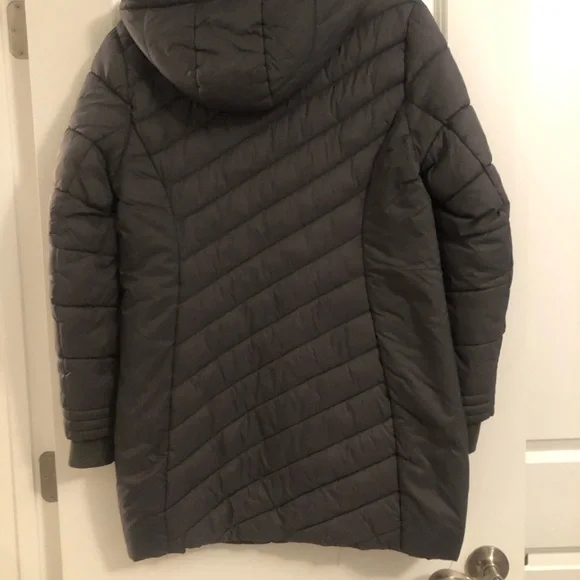 Spyder Gray Quilted Puffer Coat with Hood - Picture 3 of 4